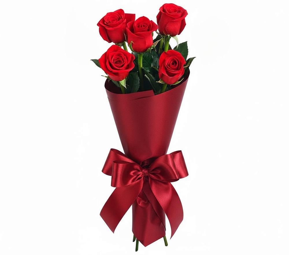 Букет 5 Красных роз Эдлесс Лав в Тырети 1-й