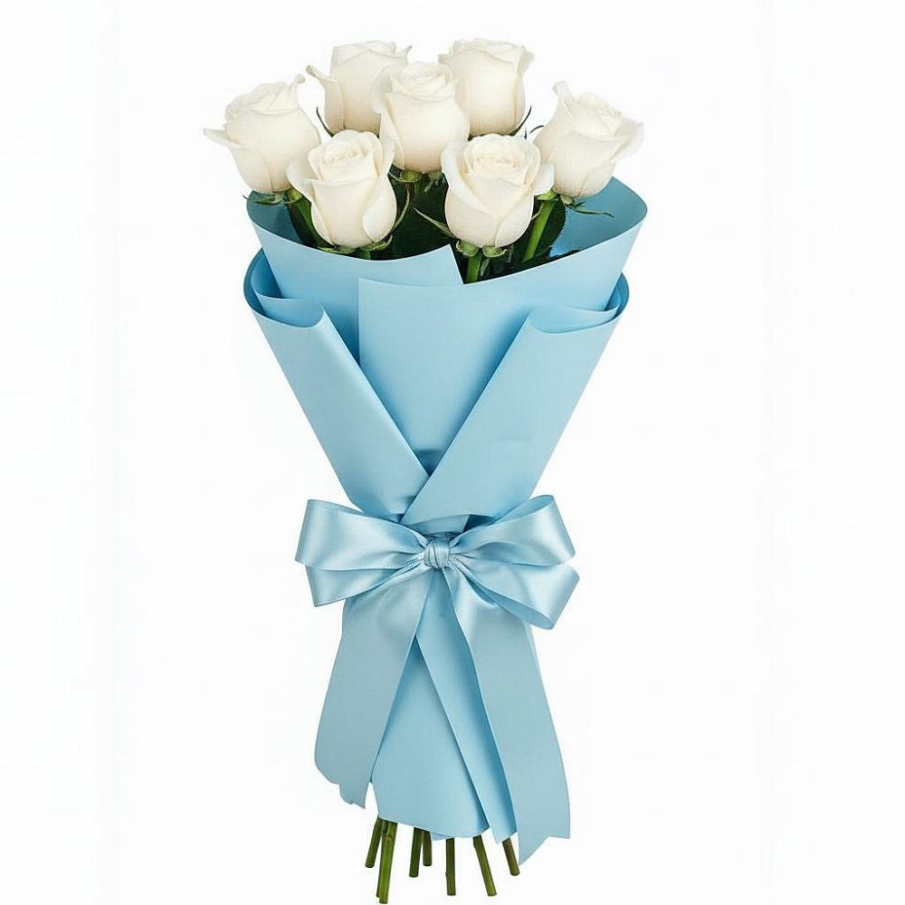 Букет 7 белых роз Проуд в Тырети 1-й