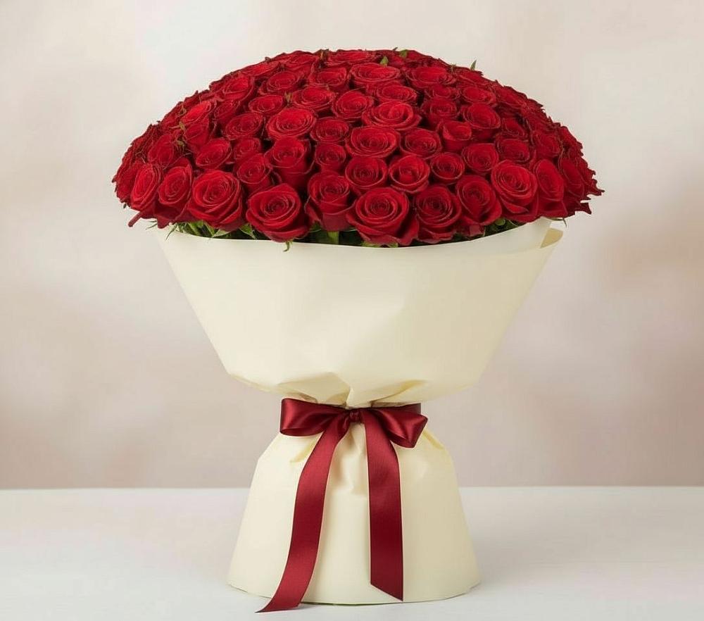 Букет 101 Красная роза Милано в Тырети 1-й