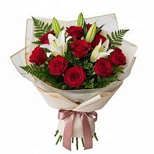 Букет цветов из:  Лилии и Розы в Тырети 1-й