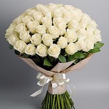Букет 101 беля роза Белоснежка в Тырети 1-й