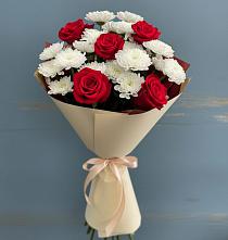 Букет цветов из:  Розы и Хризантемы #REPLACE_PRED# Тырети 1-й
