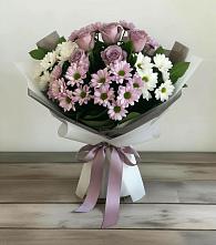 Букет цветов из:  Хризантемы и Розы в Тырети 1-й