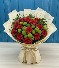 Букет цветов из:  Розы и Хризантемы #REPLACE_PRED# Тырети 1-й