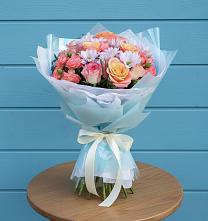 Букет цветов из:  Хризантемы и Розы в Тырети 1-й