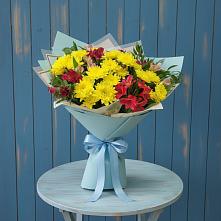 Букет цветов из:  Альстромерии и Хризантемы в Тырети 1-й