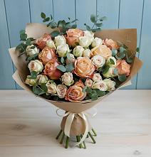 Букет цветов из:  Альстромерии и Розы в Тырети 1-й